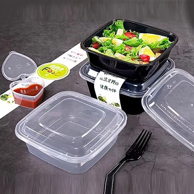 Kvadratna salata za ponijeti upakovana lagana hrana sa poklopcem